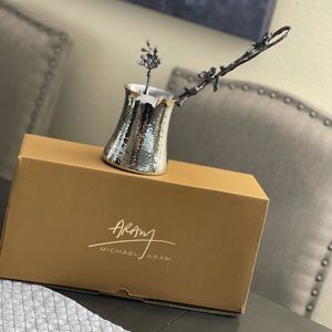 Michael Aram coffee pot and spoon